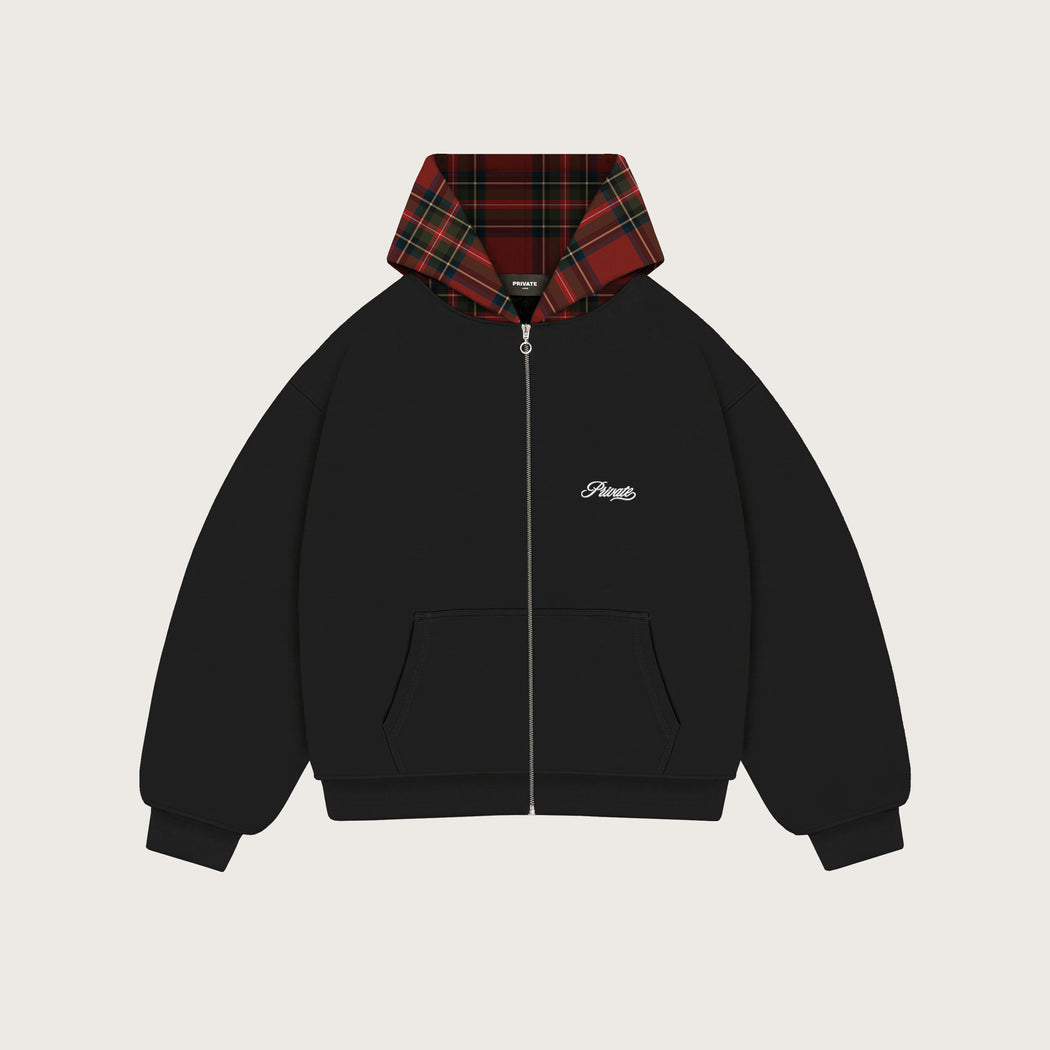 TARTAN HOOD ZIPPER
